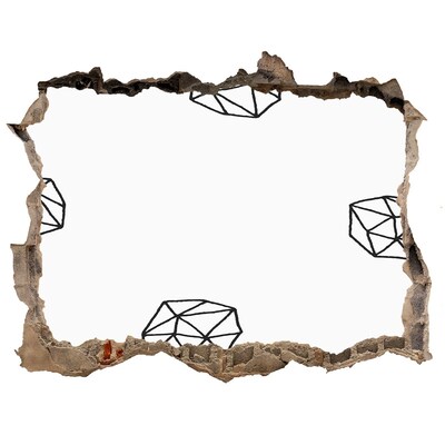 3D Wandtattoos Loch in der Wand Gold und Diamanten in einem Loch in der Wand