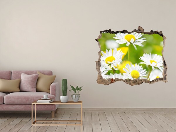 3D Wandtattoos Loch in der Wand Blumen auf der Wiese