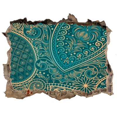 Wandtattoos Loch Grünes Boho-Muster