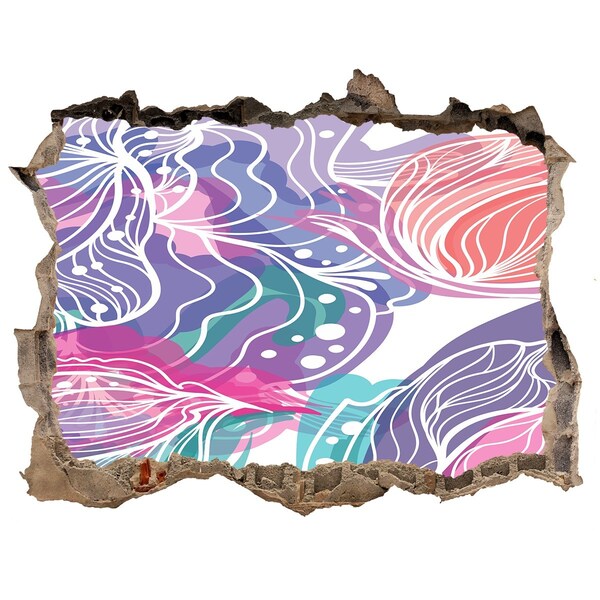 3D Wandtattoos Loch in der Wand Florale Muster für kleine Läden