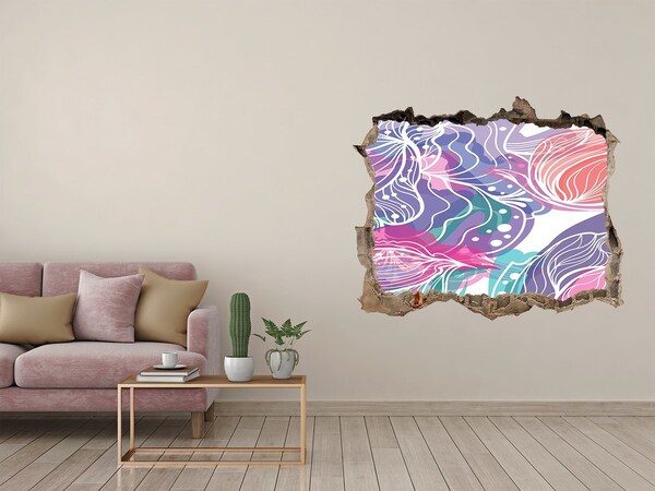 3D Wandtattoos Loch in der Wand Florale Muster für kleine Läden