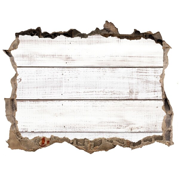 Wandtattoos Mauerdurchbruch Ein Holzbrett in einem Loch in der Wand