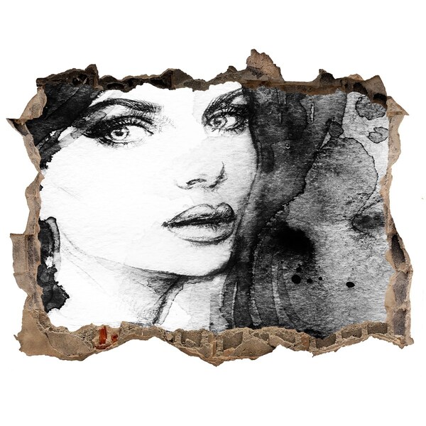 3D Wandtattoos Loch in der Wand Porträt in einem Loch in der Wand