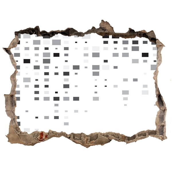 Wandfolien Loch in der Wand Verfallene Mauer mit digitalem Muster