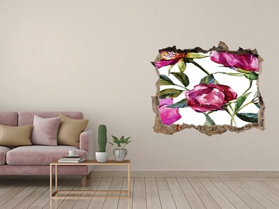 3D Wandsticker Loch Blumenwandbild „Loch in der Wand“