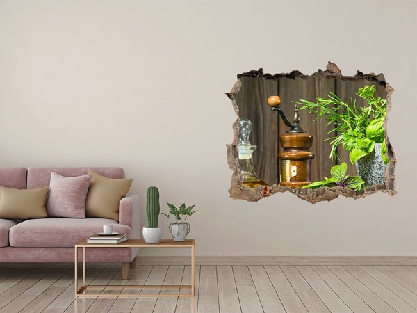 Wandfolien Loch in der Wand Kräuterecke in der Küche