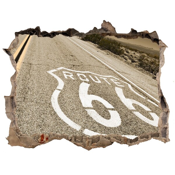 3D Wandtattoos Loch in der Wand Route 66 aus Beton