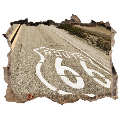 3D Wandtattoos Loch in der Wand Route 66 aus Beton
