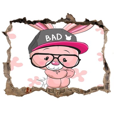 Wandtattoos Loch Hase mit Hut