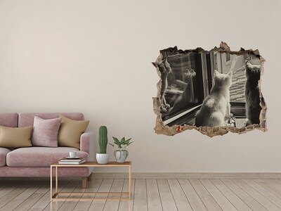 Wandtattoos Mauerdurchbruch Katzen am Fenster