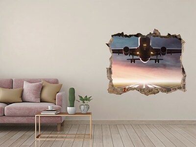 3D Wandtattoos Loch in der Wand Flughafen bei Sonnenuntergang