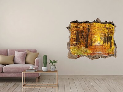3D Wandtattoos Loch in der Wand Herbstliche Allee im Wald