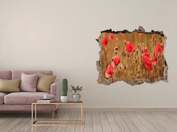 3D Wandtattoos Loch in der Wand Blumen zwischen der zerstörten Mauer