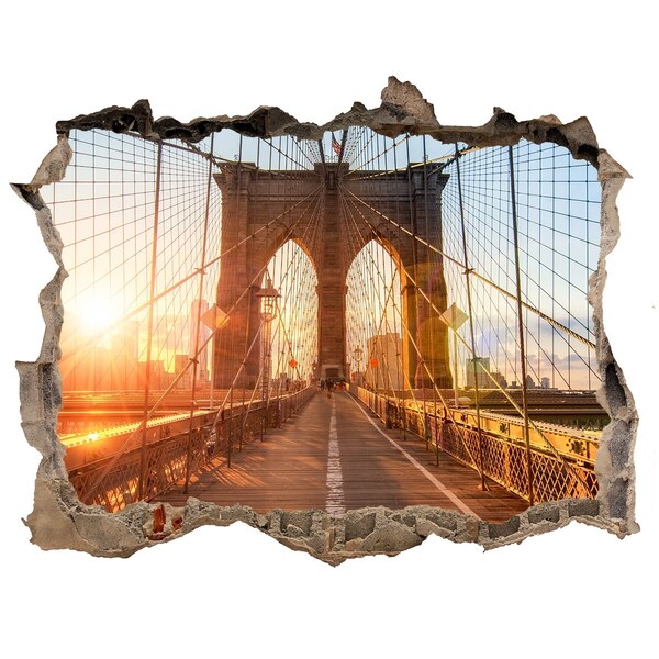 Wandtattoos Mauerdurchbruch Brooklyn Bridge bei Sonnenuntergang