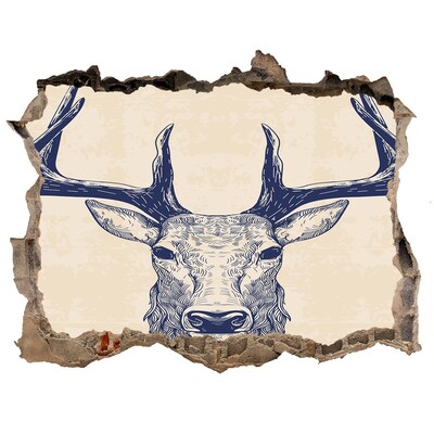 Wandfolien Loch in der Wand Ein sich bewegendes Reh in einem Loch in der Wand