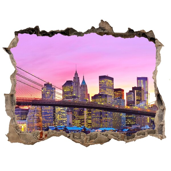 Wandtattoos Loch New Yorker Skyline bei Sonnenuntergang