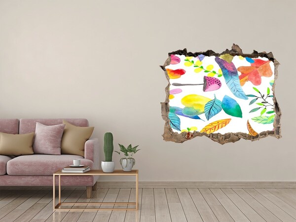 3D Wandsticker Loch Blumenwandbild durch ein Loch in der Wand