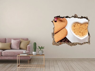 3D Wandtattoos Loch in der Wand Kaffee mit Keksen