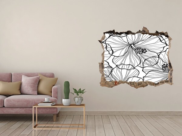 Wandtattoos Loch Loch in der Wand Blumenmotiv