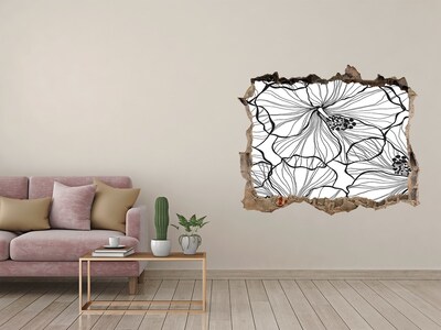 Wandtattoos Loch Loch in der Wand Blumenmotiv