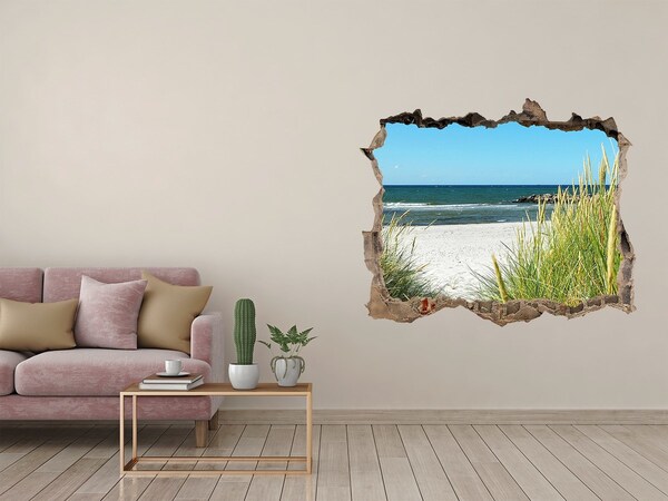 3D Wandsticker Loch Ein bezaubernder Strand mit Blick auf das Meer