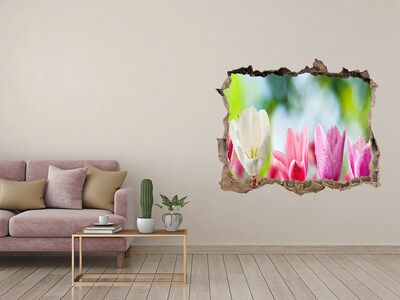 3D Wandtattoos Loch in der Wand Ein Blumenparadies hinter der Mauer