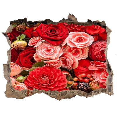 Wandfolien Loch in der Wand Blumenexplosion im Beton