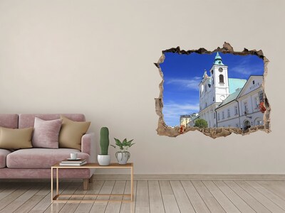 3D Wandtattoos Loch in der Wand Historische Kirche in der Stadt