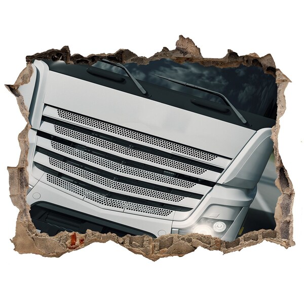 Wandtattoos Mauerdurchbruch Zerstörte Mauer mit einem LKW