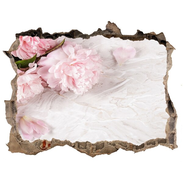 Wandtattoos Loch Blumen in einer bröckelnden Mauer