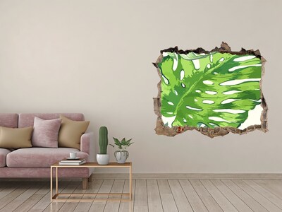 Wandfolien Loch in der Wand Grüne Monstera in einem Betonloch