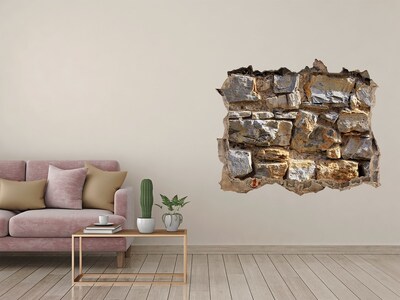 Wandtattoos Loch Ruinierte Mauer mit Steinen