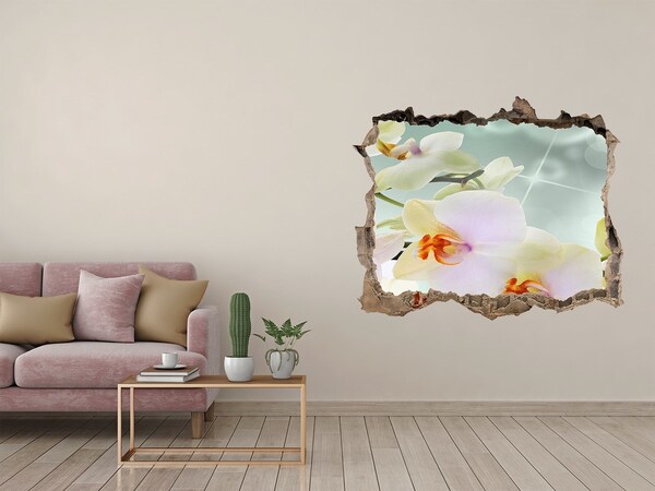 3D Wandtattoos Loch in der Wand Blumen aus Beton