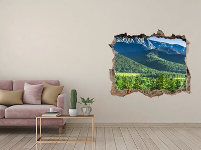 3D Wandtattoos Loch in der Wand Berglandschaft durch ein Loch in der Wand