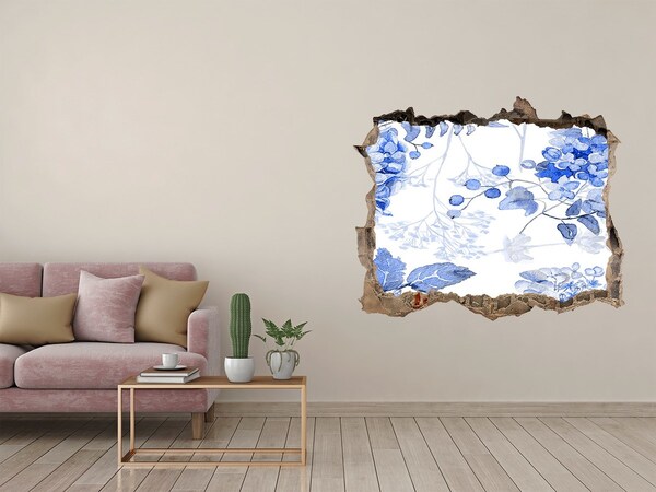 Wandfolien Loch in der Wand Blumenblick durch ein Loch in der Wand