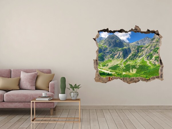 3D Wandtattoos Loch in der Wand Bergpanorama mit See