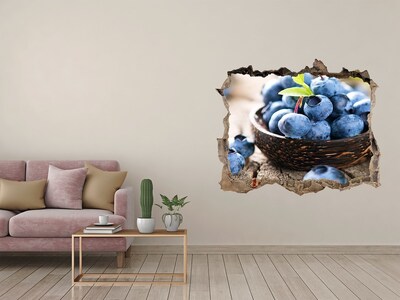 Wandfolien Loch in der Wand Beeren in einer Holzschale