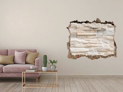 Wandtattoos Mauerdurchbruch Beschädigte Mauer mit Steinverkleidung