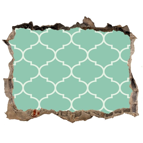 3D Wandsticker Loch Grünes Mosaik vor dem Hintergrund einer beschädigten Wand