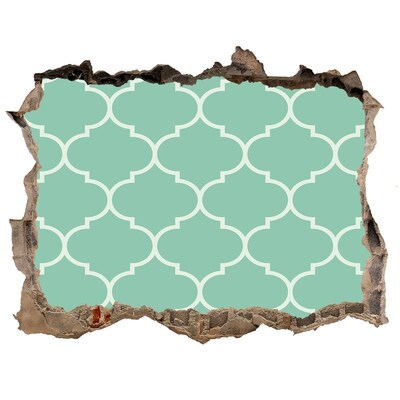3D Wandsticker Loch Grünes Mosaik vor dem Hintergrund einer beschädigten Wand