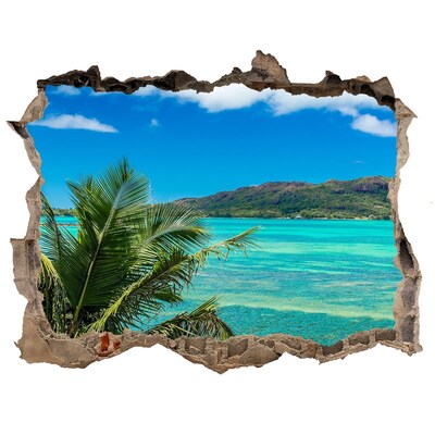 3D Wandsticker Loch Tropisches Paradies hinter der Mauer