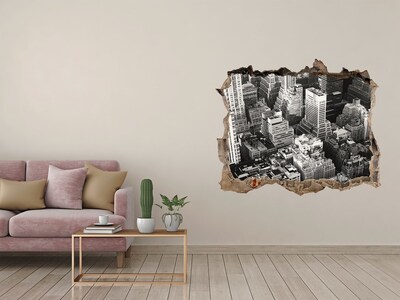 Wandtattoos Loch Blick auf den Großstadtdschungel