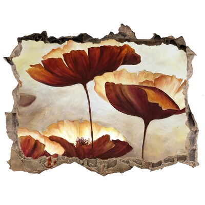 3D Wandsticker Loch Ein floraler Traum in einer verfallenen Mauer