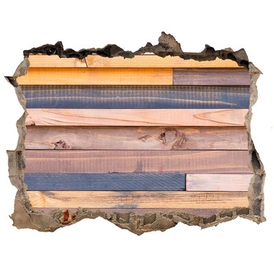 3D Wandsticker Loch Holzwand durch ein Loch