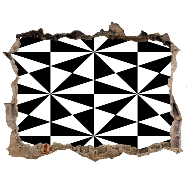 Wandtattoos Mauerdurchbruch Geometrische Muster in einem Loch in der Wand