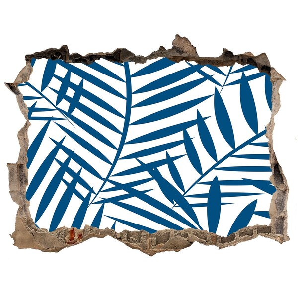 3D Wandtattoos Loch in der Wand Tropische Blätter in einem Loch in der Wand