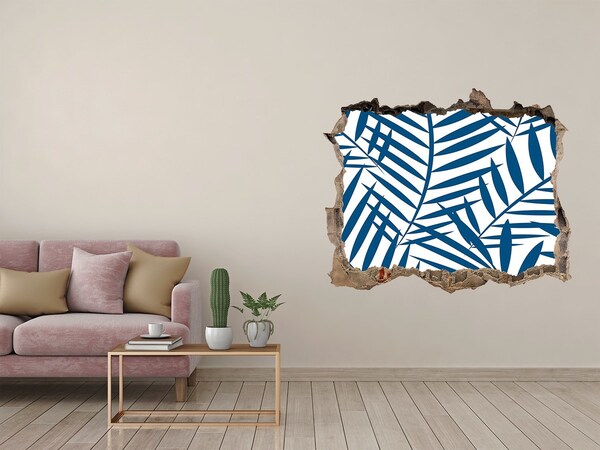 3D Wandtattoos Loch in der Wand Tropische Blätter in einem Loch in der Wand