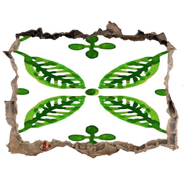 Wandtattoos Loch Grüne Pflanze in einem Loch in der Wand