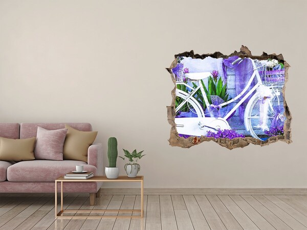 Wandtattoos Mauerdurchbruch Ein Fahrrad in einem Garten voller Blumen