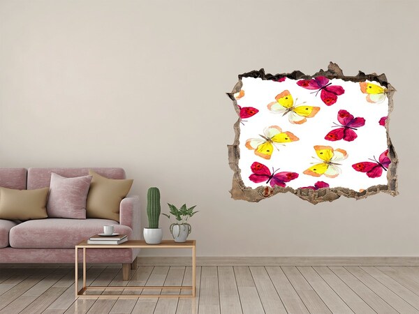 Wandtattoos Loch Schmetterlinge im Blumengarten